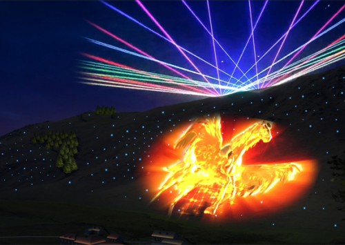 新疆喀納斯賈登裕景區燈光秀